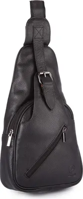 Produktbild von Bellugio Damen Schulterrucksack Echtleder Reißverschluss Diebstahlschutz Verstellbarer Schultergurt Schwarz