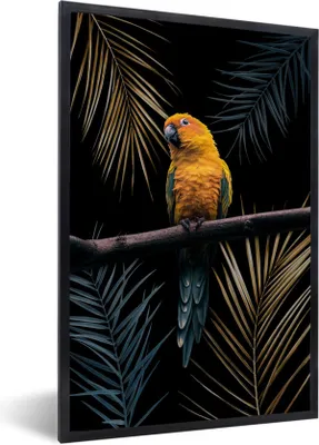 Produktbild von MuchoWow® MuchoWow® Gerahmtes Poster Farben - Vogel - Papagei 20x30 cm - Poster mit zchwarzem Bilderrahmen - Drucken - Bilder Poster im Rahmen