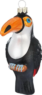 Produktbild von Christbaumschmuck Glas 11cm Tukan Figur Schwarz