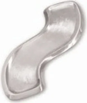 Produktbild von Kerzenteller Wellenform Messing Silber 30 x 8,5 cm