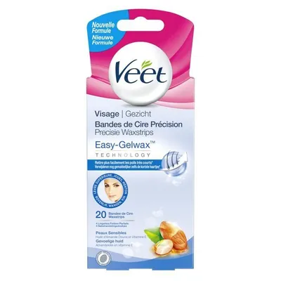 Productafbeelding van Veet Ontharingsstrips voor het gezicht, geschikt voor gevoelige huid - 20 stuks