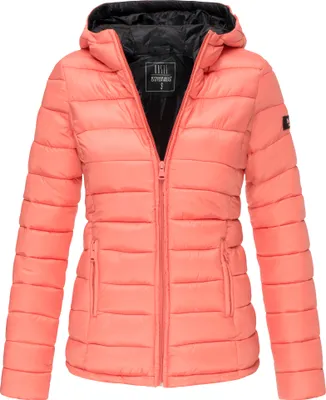 Produktbild von Marikoo Lucy Damen Leichte Steppjacke mit Kapuze Übergangsjacke Outdoor Coral Gr. 34 - XS