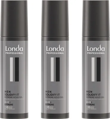 Produktbild von Londa Men Solidify It 3 x 100 ml extrem Haargel Set