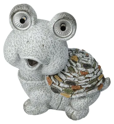 Image de Décoration de jardin solaire, tortue, 21 cm, gris, H&L