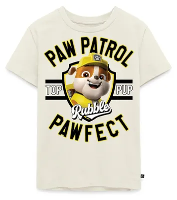 Produktbild von Spreadshirt Paw Patrol Rubble Pawfect Kinder Premium T-Shirt, 134/140 (8 Jahre), Naturweiß