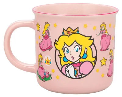 Produktbild von Paladone Super Mario Prinzessin-Peach-Tasse mit Thermoeffekt, 300 ml, offiziell lizenziert, rosa, Keramik-Kaffeetasse für Heißgetränke, Gamergeschenk,