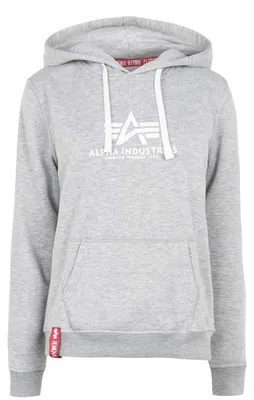 Productafbeelding van Alpha Industries Basic Hoodie voor dames, kleur: grijze heather