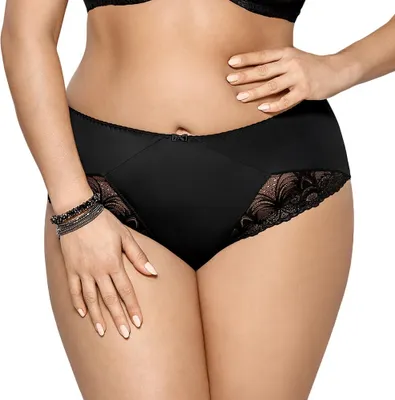 Produktbild von Gorsenia K426 Casablanca  Dame Slip Unterhose Unterwäsche normaler Bund, Schwarz, XL
