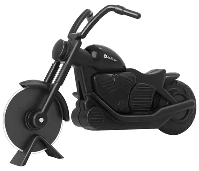 Pizza-Schneider Motorrad-Design, Edelstahl, Antihaft, schwarz