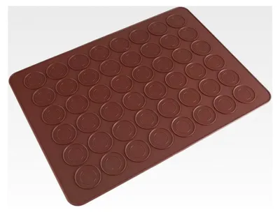 Produktbild von Silikon Backmatte für Macarons mit 48 Mulden, antihaftbeschichtet, Temperaturbeständig von -40℃ bis 230℃, leicht zu reinigen, 39 x 28,5 cm