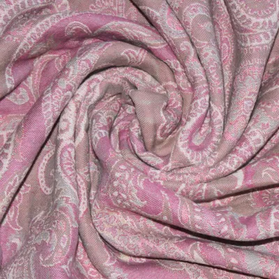 Jacquard-Baumwolldecke mit Merinowolle, 140x200 cm, rosa/creme/beige