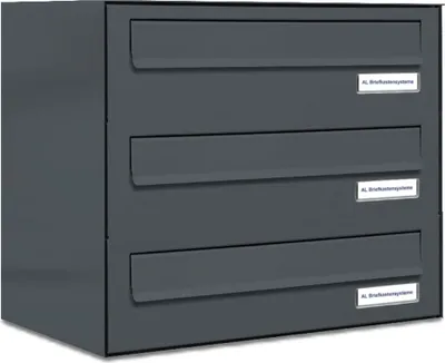 Produktbild von 3er Briefkasten-Anlage Tür- Zaundurchwurf RAL 7016 Anthrazit