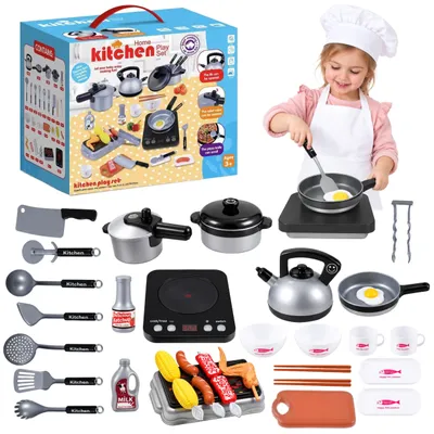 Obrázok produktu pre Kuchynská súprava Hrnce pre deti Panvica Sporák Gril Kanvica Nádoby