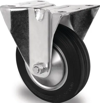 Produktbild von Bockrolle Rad- 125 mm Tragfhigkeit 100 kg Vollgummi Platte L105xB80 mm