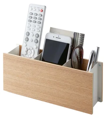 Schreibtisch-Organizer, Weiß, Holz/Stahl, 25 x 7 x 10,2 cm