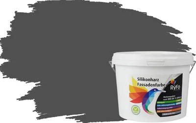 Produktbild von RyFo Colors Silikonharz Fassadenfarbe Lotuseffekt Trend Diamantgrau 3l - bunte Fassadenfarbe, weitere Grau Farbtöne und Größen erhältlich, Deckkraft Klasse 1