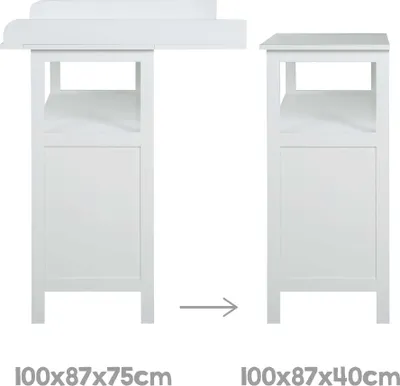 Image de roba Commode à langer 'Hamburg' avec extension, 2 tiroirs, 2 boxes, fixation murale, hauteur à langer 92 cm