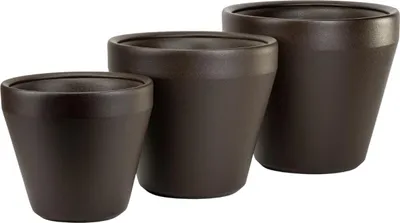 Immagine prodotto di HowHomely | Set di 3 vasi per piante - vaso per fiori - marrone - fioriera - design classico