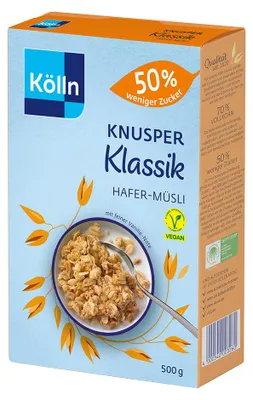 Zdjęcie produktu dla Kölln Crispy Classic Musli owsiane "50% mniej cukru", 500g