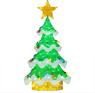 Image de Sapin de Noël avec guirlande lumineuse LED CM25132DE-S, 130 cm