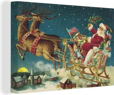 Obrázek produktu pro OneMillionCanvasses® - Výtisky na plátně - 140x90 cm, Vánoce - Zima - Vintage, nástěnné umělecké výzdoby výtisků na zeď