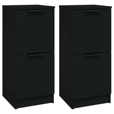 Obrázek produktu pro vidaXL Příborníky 2 ks Černá 30x30x70 cm Dřevěný materiál