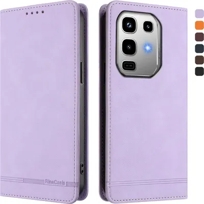 Immagine prodotto di Custodia per Infinix Note 50 4G/Note 50 Pro 4G, custodia retro in Finto cuoio flip con supporto e slot per carte di credito Viola