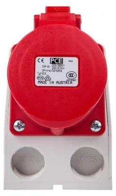 Produktbild von KOMBI-Steckdose mit Trennschalter 0-1 M25 16A 5P 400V rot IP44 915-6W