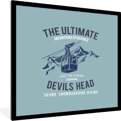 Produktbild von MuchoWow® MuchoWow® Gerahmtes Poster Jahrgang - Ski - Berg 40x40 cm - Poster mit zchwarzem Bilderrahmen - Mit Rahmen - Wanddekoration Schlafzimmer