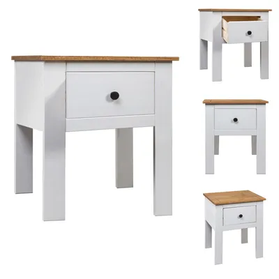 Obrázok produktu pre vidaXL Nočný stolík biely 46x40x57 cm borovica Panama - Nočné stolíky