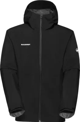 Schwarze Hardshelljacke Linard Light HS mit Kapuze von Mammut; ideal für Herren.