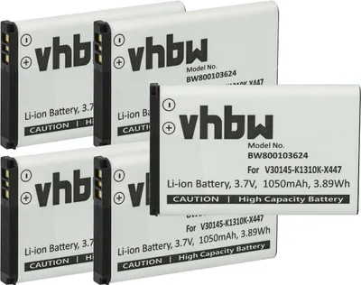 Produktbild von vhbw 5x Akku kompatibel mit Siemens Gigaset SL910H, SL910, SL910A schnurlos Festnetz Telefon (1050 mAh, 3,7 V, Li-Ion)