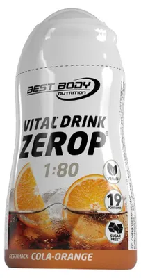 Produktbild von Best Body Nutrition - Vital Drink Zerop - 48 ml Squeeze Flasche, 1 x 48 ml Squeeze Flasche, Geschmack: Cola Orange