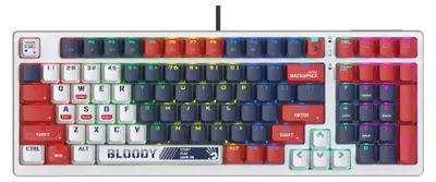Obrázek produktu pro A4tech Herní mechanická klávesnice Bloody Sports Navy S98 BLMS RGB podsvícení, červené spínače, USB