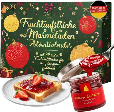 Produktbild von Adventskalender 2025: 24 x 28 g Marmelade. Frühstückskalender: 24 köstliche Fruchtkonfitüren von einer deutschen Feinkostmanufaktur