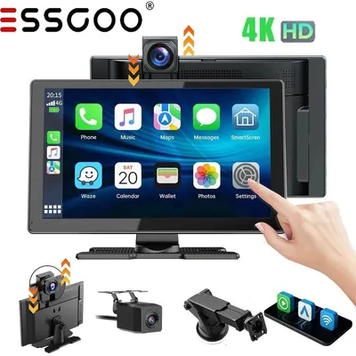 Produktbild von Autokamera Dashcam Rückfahrkamera 4K 1080P 9 Zoll Touchscreen Carplay Android Auto Drahtlos mit Frontkamera Rückkamera 2 Kanäle