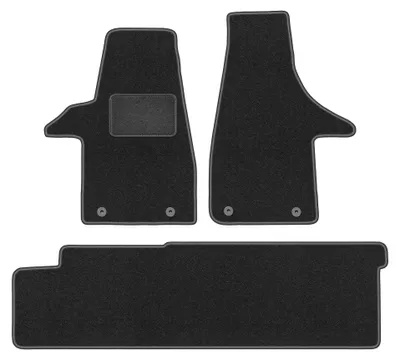 Produktbild von Velours-Fußmatten für VW Transporter T6 2015-2019 (Transporter, 2 Sitzreihen) – 4-tlg, Graphit, passgenau – Wielganizator LUX