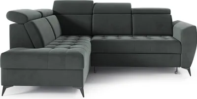 Produktbild von Modernes Ecke, Ecksofa mit Schlaffunktion und Bettkasten Sofagarnitur Sofa Eckcouch L-Form, Couch für Wohnzimmer, Schlafsofa, Eck-Sofa,  Wohnlandschaft mit Bettfunktion - Ecksofa IDAHO II Olive (Castel 39) - Links