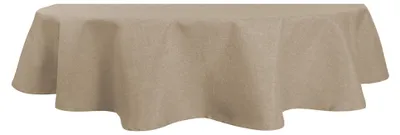 Produktbild von Tischdecke oval beige natur 135x180 cm Leinenoptik Lotuseffekt Tischwäsche Wasserabweisend Tischtuch