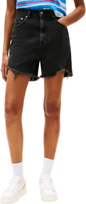 Productafbeelding van Tommy Jeans dames jeans shorts, model Mom, hoge taille, zwart (gewassen denim, zwarte kleur)