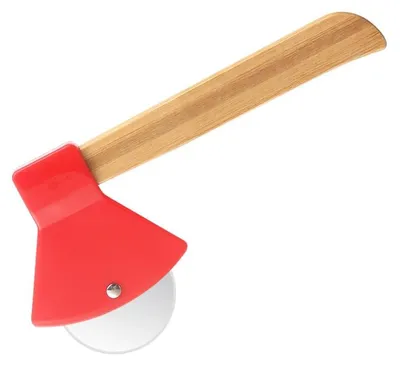 Pizzaschneider Axtform, Edelstahl, 18 cm, mit Klingenschutz