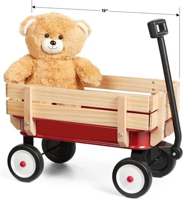 Produktbild von Famanu Kinderbolderkar Rot - Faltbarer Transportwagen mit Handgriff