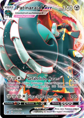 A close-up, dynamic marketing image of a Pokemon trading card.