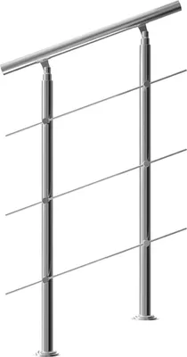 Produktbild von MONZANA® Treppengeländer Edelstahl Pflegeleicht 80cm mit 3 Querstreben Innen und Außen Handlauf Geländer Brüstung Balkon