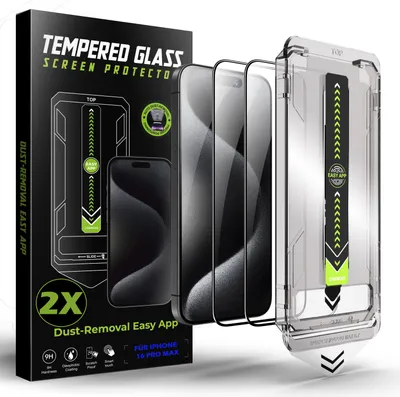 Produktbild von Sudoxx Für iPhone 16 Pro Max Für Panzerglas, Premium Panzerfolie 2 Stücke 9H, Anti Kratzer Schutzfolie, Splitterfest, Anti-Bläschen, Für Panzerglas