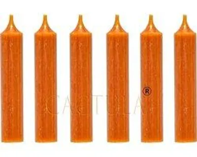 Cactula kurze Stabkerzen – Orange – 6 Stück – 12 cm