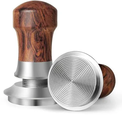 Produktbild von Kaffee-Tamper 54mm Edelstahl 304 walnussbraun für Espresso