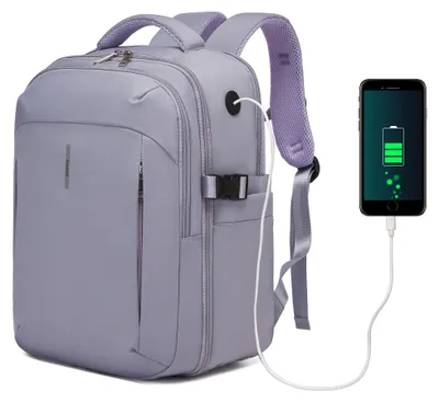 Produktbild von KONO Handgepäck Rucksack 40x30x20 Flugzeug Reiserucksack, Lila