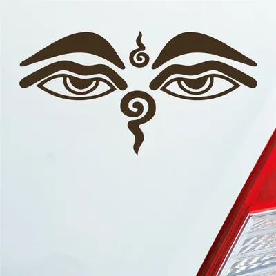 Produktbild von Auto Aufkleber Buddhismus Sehendes Auge Eye Buddha Asien 12x6 cm Braun Sticker Heckscheibenaufkleber