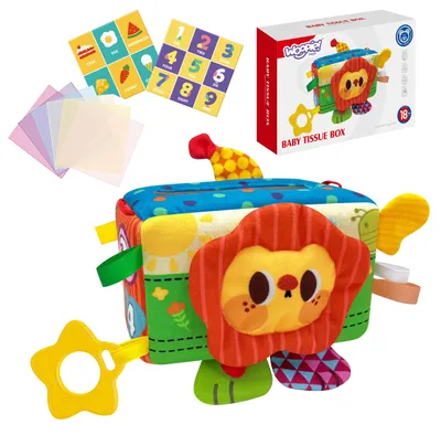 Obrázok produktu pre WOOPIE BABY Vzdelávacia hračka – Senzorická hračka „Pani Metka“ – Krabička s vreckovkami